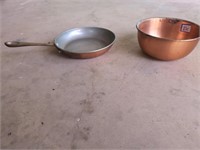 Copper pan and bowl