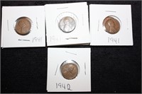 13 wheat pennies 10-1941-3-1942