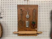 KITCHEN WALL HANGING WITH PRIMITIVE TOOLS