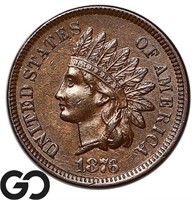 1876 Indian Head Cent, BU+, 100 Years Since 1776!
