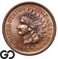 1909 Indian Head Cent, Gem BU++ RB, Beautiful!