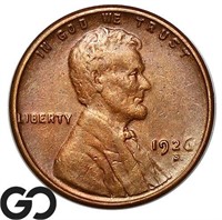 1926-S Lincoln Wheat Cent, AU+ Better Date