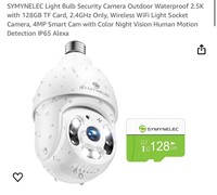 SYMYNELEC Light Bulb Security Camera Outdoor