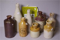 Eight various vintage bottles & containers