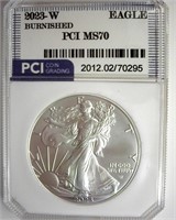 2023-W Silver Eagle PCI MS70 Burnished