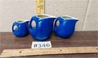 Vintage Hall Cobalt blue mini pitchers. Made in