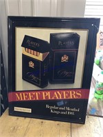 PLAYERS TIN SIGN, 17 X 21.5"