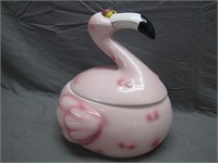 Vintage Ceramic Flamingo Cookie Jar