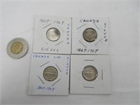 4 x 0.10$ Canada 1867-1967 silver