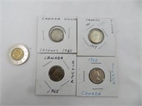 4 x 0.10$ Canada années 60 silver
