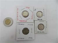 4 x 0.10$ Canada années 50 silver