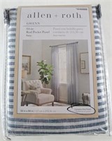 Allen+Roth Curtain Panel Gwenn Striped Navy/Blue W