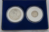 1943 Liberty Half & 1945 Mercury Silver Coin Set