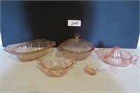 Pink Depression Glass w/ Sunkist & More