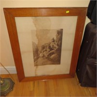 Large Oak Antique Picture Frame