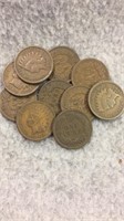 10 Indian Head Cents- Various Dates