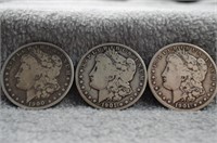 2- 1901-o  & 1-1900-o Morgan Silver Dollars