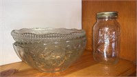 Mason Jar and Glass Bowls