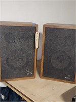 Vintage Grundig Wooden Speakers Set of 2 17"