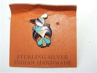 Handmade Sterling Silver Zuni Thunderbird Pin