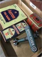 Astor tea bags, tea tin, cast iron Boyds Flyer