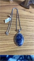 Sodalite 18 inch pendant German silver new