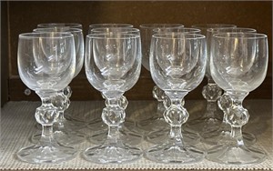 12 Crystal cordial glasses