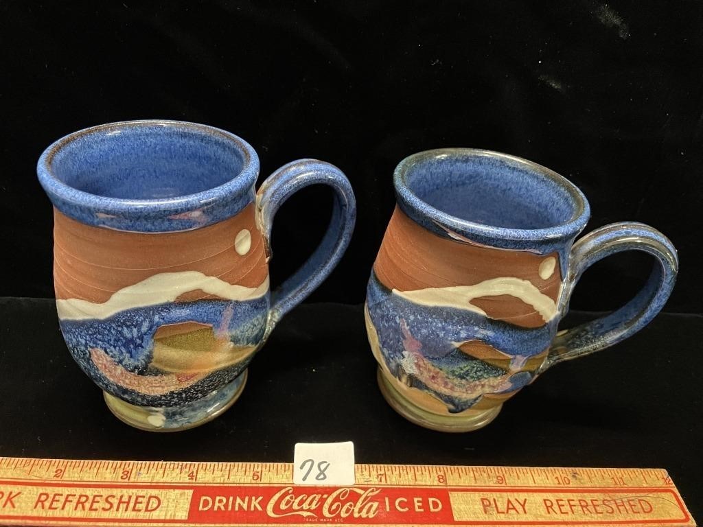 SIGNED STUDIO POTTERY MUGS