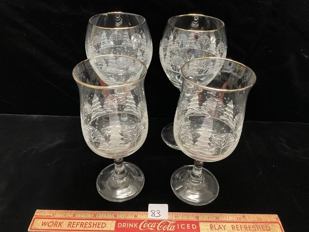 NICE ETCHED GLASSES
