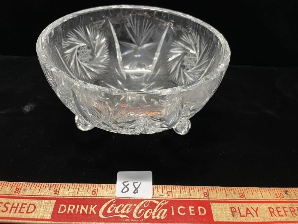 PINWHEEL CRYSTAL FOOTED BOWL