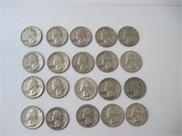 Lot of 20 90% Silver Quarters