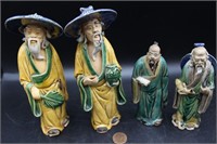 Set Four Early Chinese Mudmen Figures