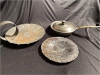 Wear-Ever 7 inch pan with lid, a candle tray and