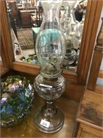 VICTORIAN GLASS BASE BANQUET LAMP