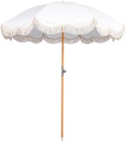 Funsite 6.5ft Boho Beach Umbrella With Fringe