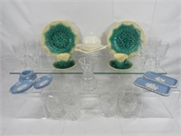 LARGE LOT OF WEDGEWOOD & CUT GLASS: