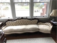 Carved French Sofa W/ End Chair