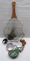Fishing Lot: Bait & Leader Box, Net