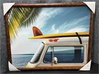 New, Going Surfing Board Picture Framed in Wood