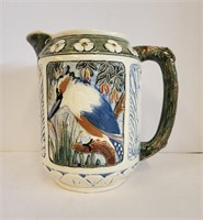 1920s WELLER Zona 8" Kingfisher Cattails Pitcher