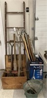 Miscellaneous Hand Tools, Garage Items & Ladder