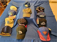 A collection of Nascar Racing Hats