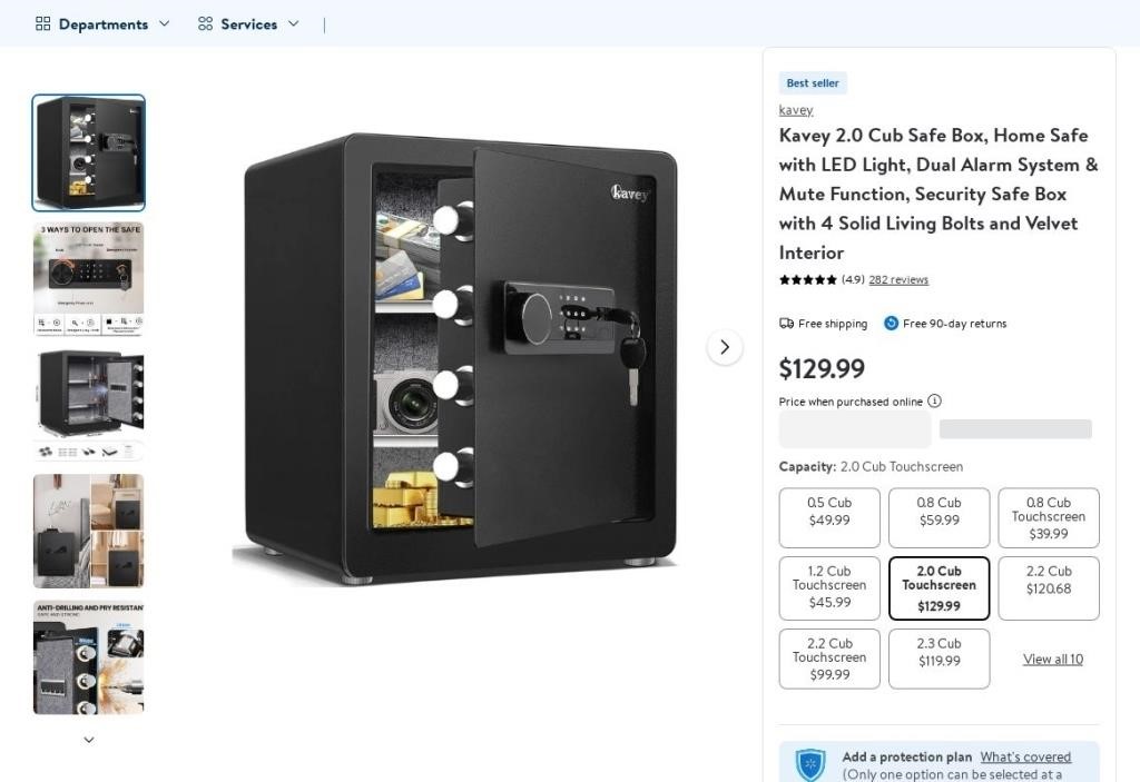 E8550  Kavey 2.0 Cub Safe Box, LED Light & Alarm -