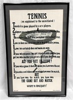 Framed Ulster Irish Linen Novelty Tennis Tea Towel
