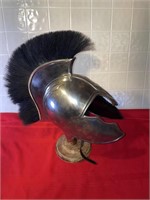 Roman metal helmet and stand