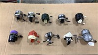 10 fishing reels Zebcos, Johnson, Shakespeare,