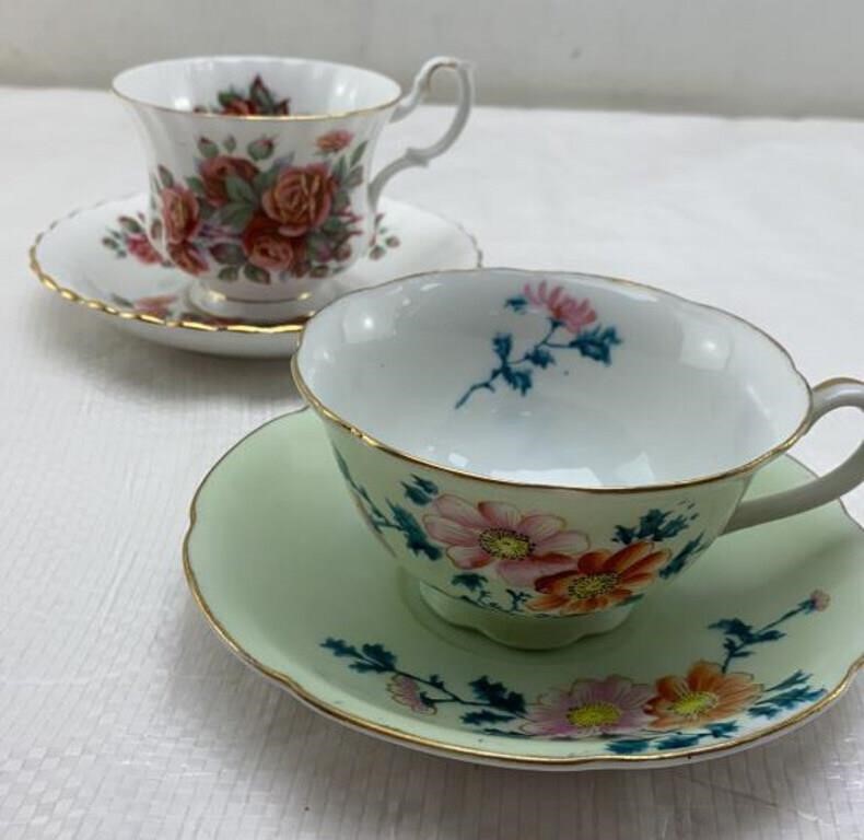 Royal Albert and vintage Japanese cups and sauces