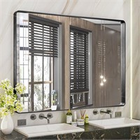 WBBZLEY 40x30 Black Bathroom Mirror Vanity Mirror