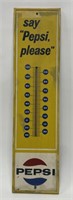 Vintage "Say Pepsi Please" 1967 Tin Thermometer