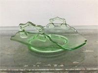 Uranium glass condiment dish